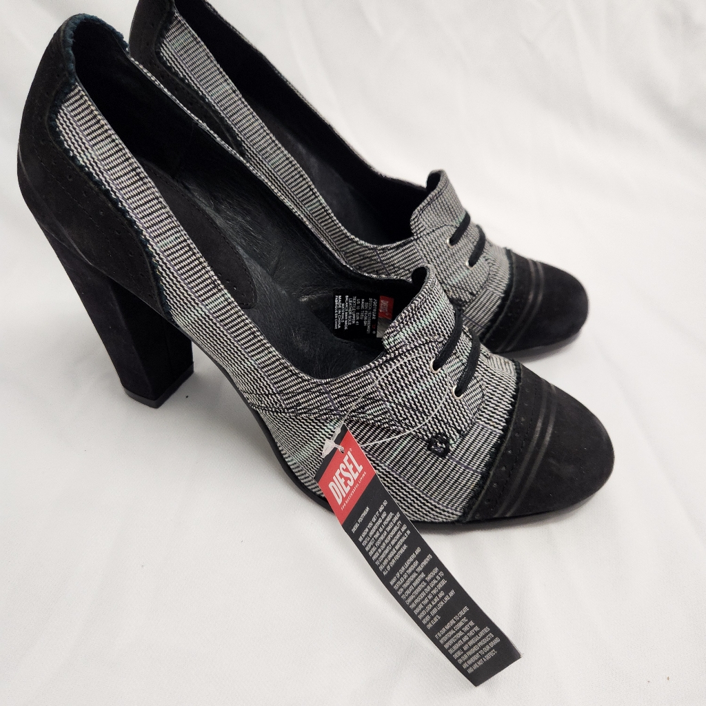 Diesel Footwear Tiieu Plaid Pumps Womens 10 Nwt
